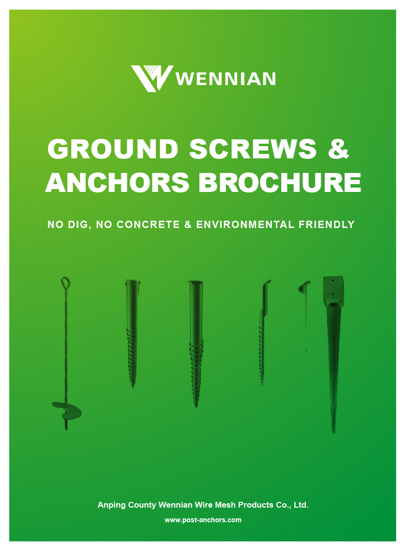 A series of post screws and anchors on green background.